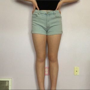 Light wash shorts